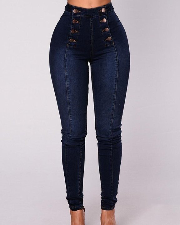 đ„Last day 49% OFFđ„Double Breasted High Waist Skinny Jeans