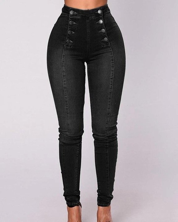 đ„Last day 49% OFFđ„Double Breasted High Waist Skinny Jeans