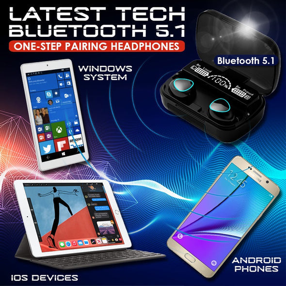 Bluetooth 5.1 Perfect Sound Touch Control Waterproof Headphones