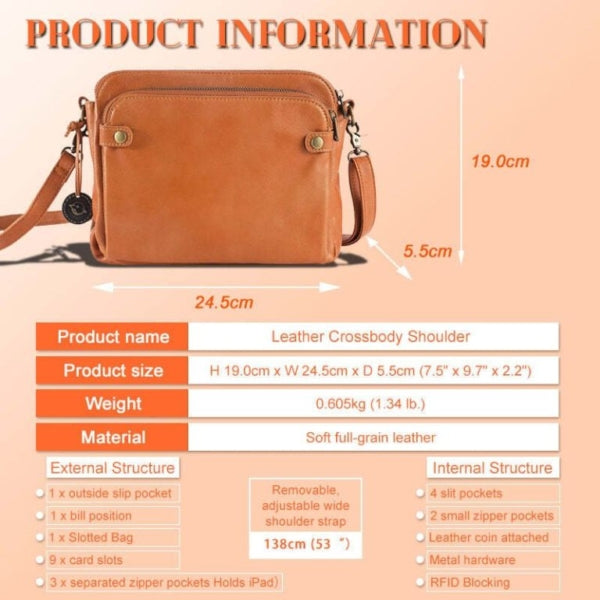 【Last Day 50% OFF】💐Crossbody Real Cowhide Leather Shoulder Bags 🔥