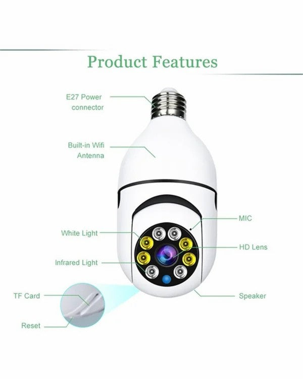 🎉Last day promotion🔥Wireless Wifi Light Bulb Camera Security Camera Premium