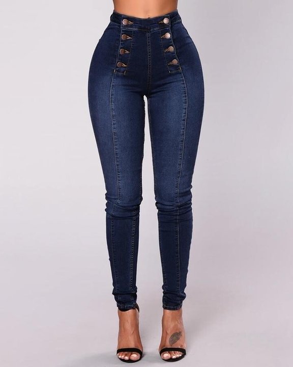 đ„Last day 49% OFFđ„Double Breasted High Waist Skinny Jeans