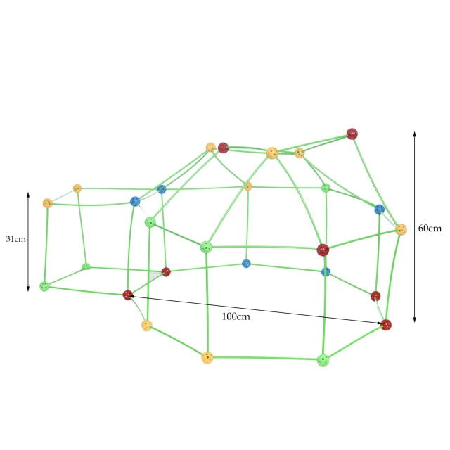 100 PCS FORT BUILDING KIT | INDOOR OUTDOOR MAKING FORTS | DIY FOR KIDS