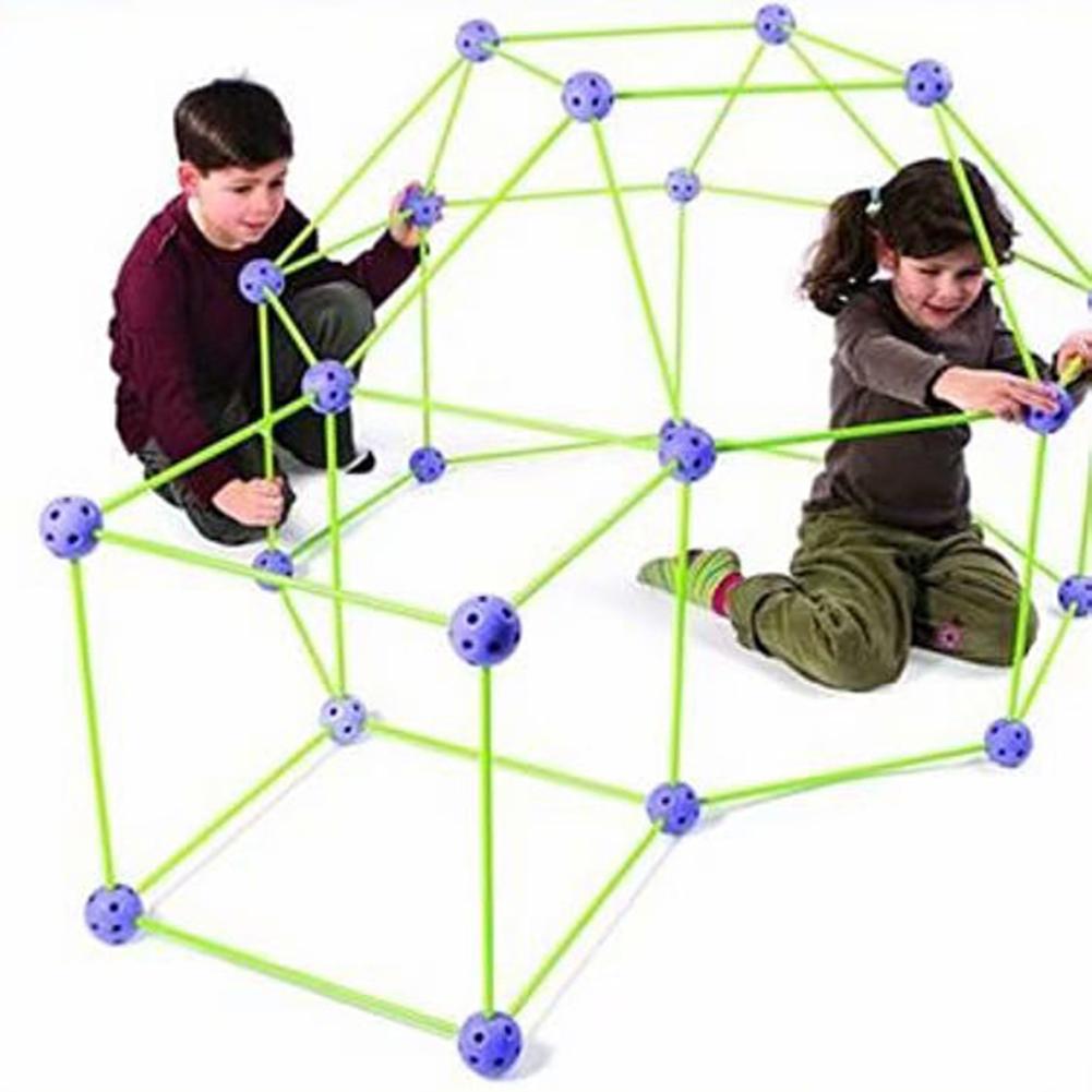 100 PCS FORT BUILDING KIT | INDOOR OUTDOOR MAKING FORTS | DIY FOR KIDS
