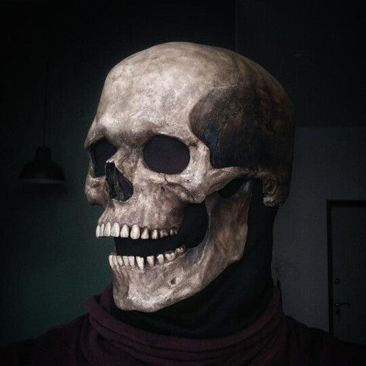 Casque de masque de tête de mort complet avec mâchoire mobile