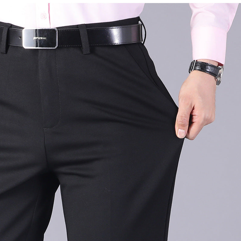 Pantalon de costume en soie glacée pour hommes