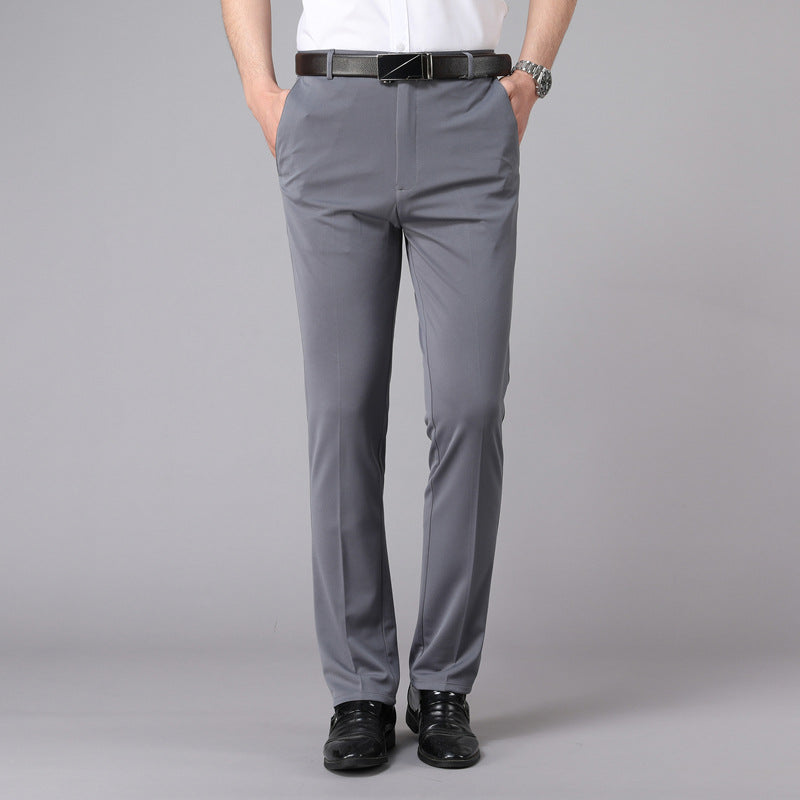 Pantalon de costume en soie glacée pour hommes