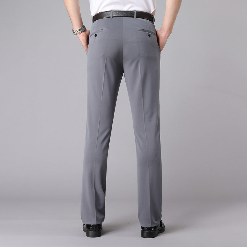 Pantalon de costume en soie glacée pour hommes