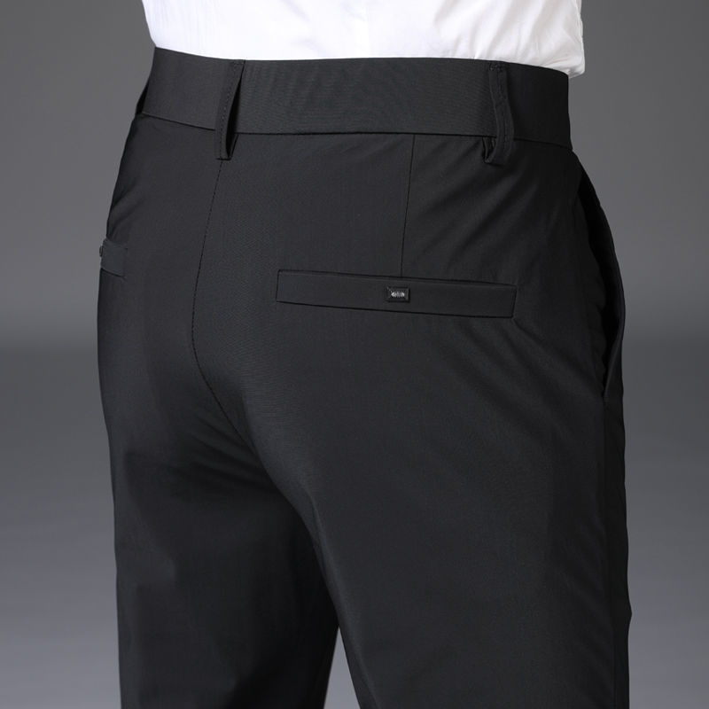 Pantalon de costume en soie glacée pour hommes