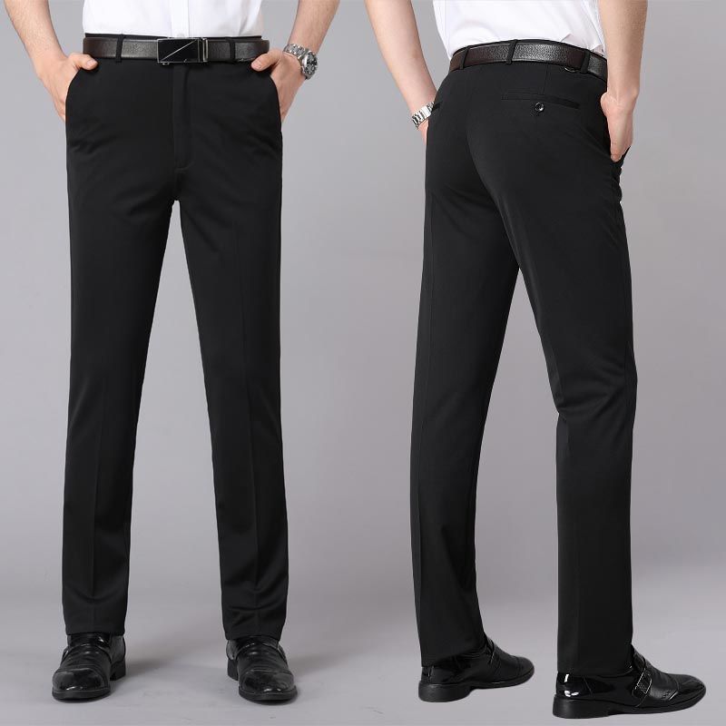 Pantalon de costume en soie glacée pour hommes