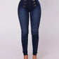 🔥Last day 49% OFF🔥Double Breasted High Waist Skinny Jeans