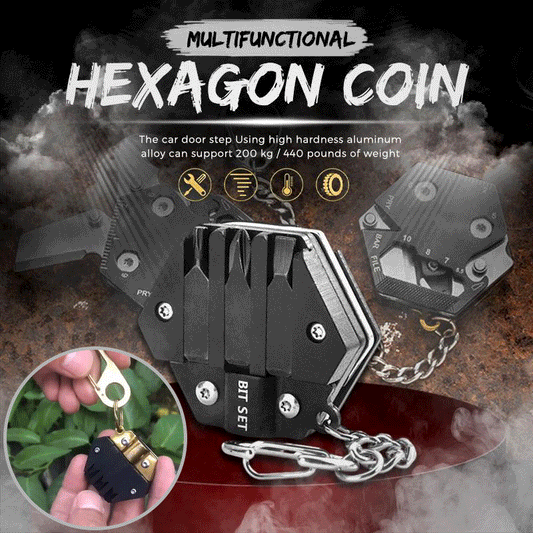 Multifunktionales Hexagon Coin Outdoor Tool